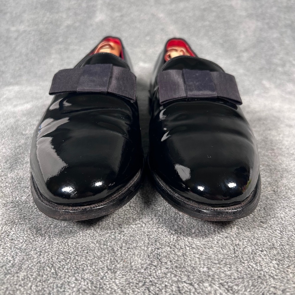 Allen Edmonds Ritz Tuxedo Bow Loafers Mens 11.5 AA Black Patent Leather USA - Picture 3 of 15